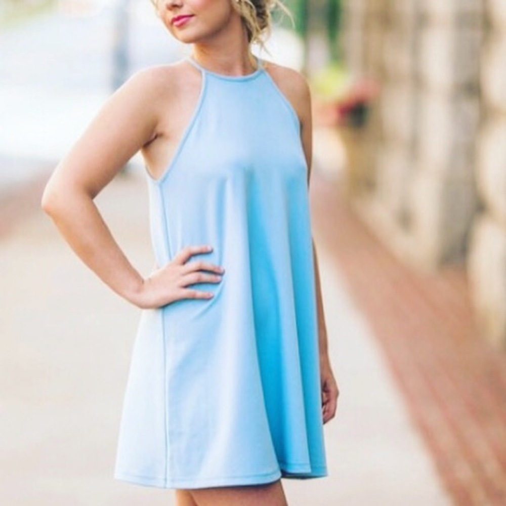 Baby blue halter dress